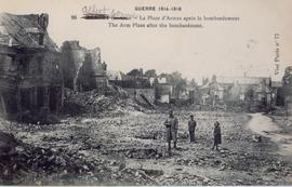 La Place d-Arms, Somme, after bombardment, ca. 1914-1916